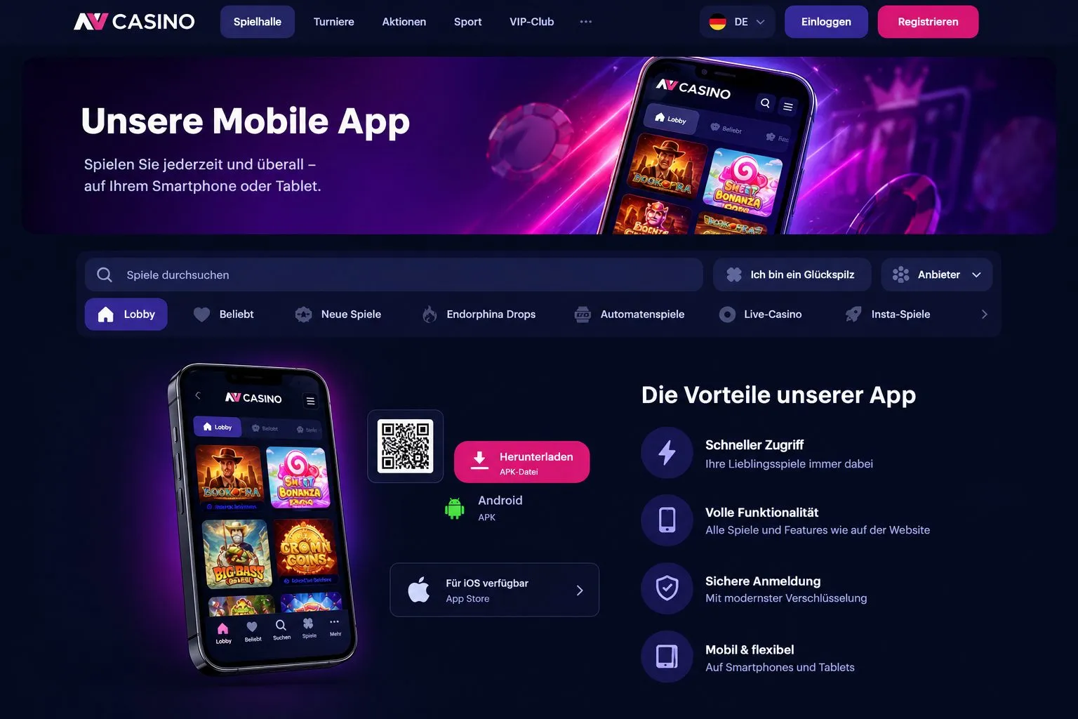 NV Casino App mit verdeckter Aktion für die Installation auf Android