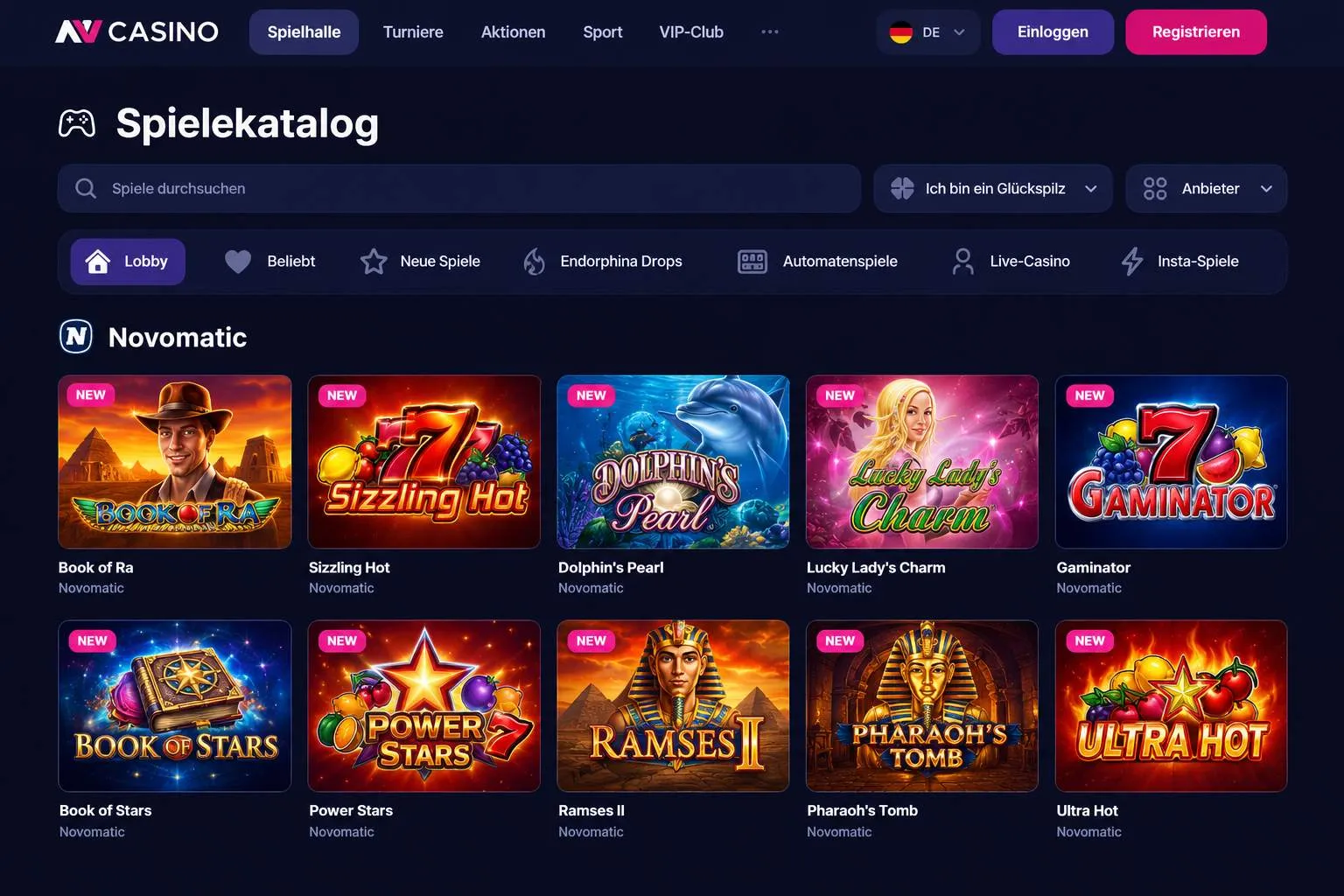 Novomatic: Slots Book of Ra, Sizzling Hot, Bananas go Bahamas — NV Casino